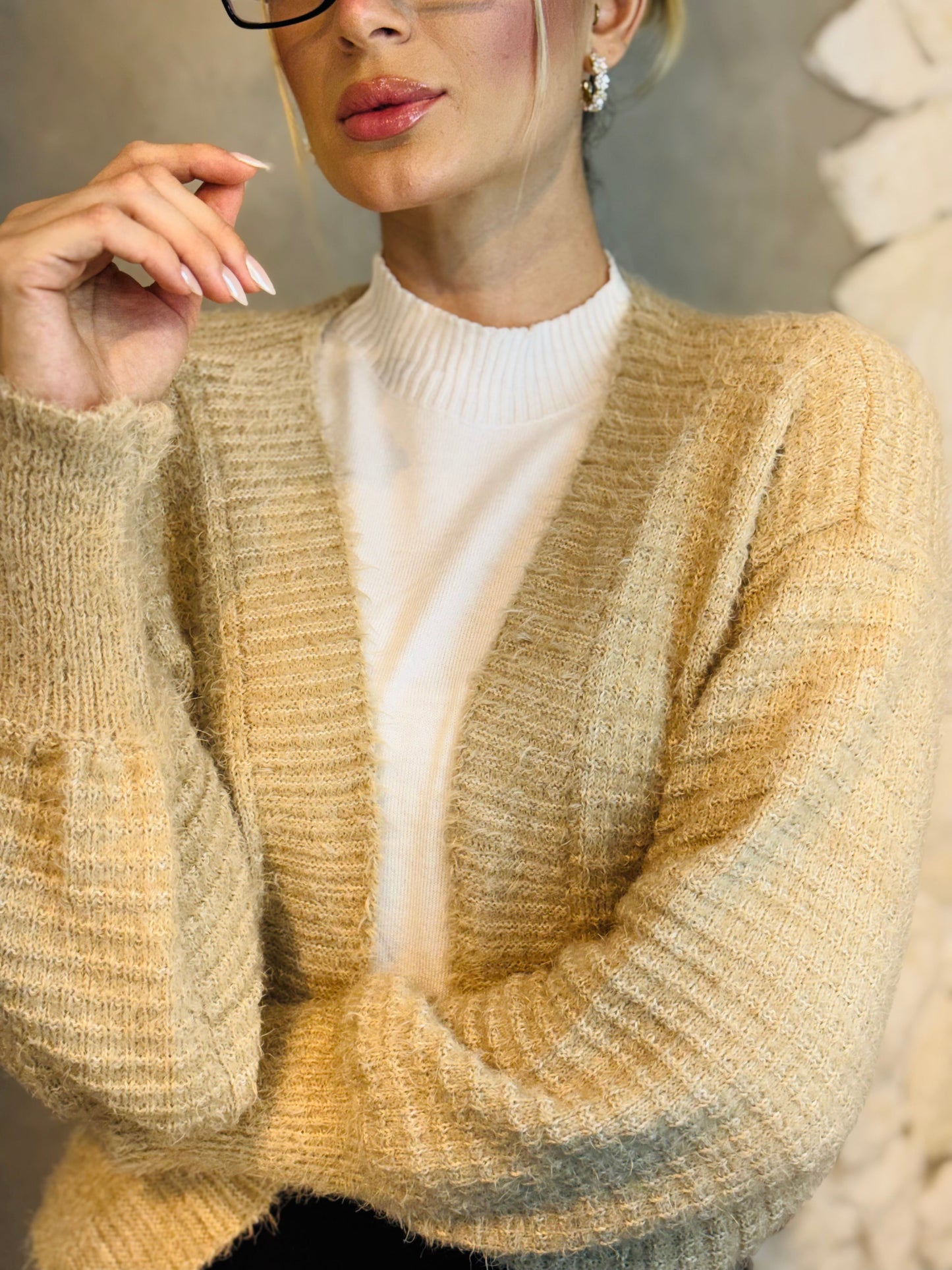 CASAQUETO TRICOT ANGORA