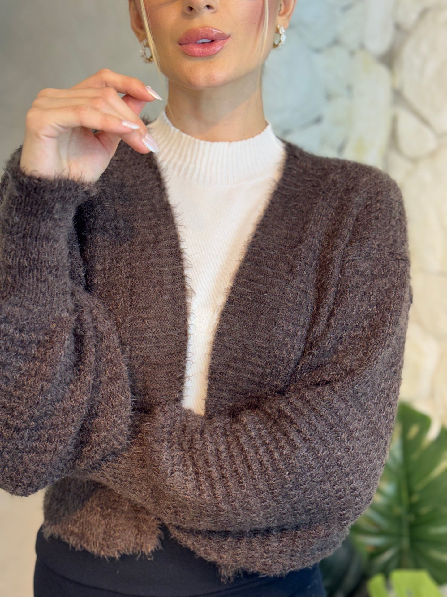 CASAQUETO TRICOT ANGORA